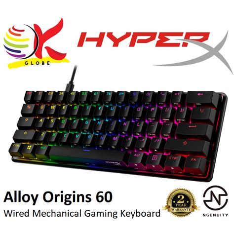 HYPER-X HYPERX ALLOY ORIGINS 60 PERCENT WIRED RGB LIGHT MECHANICAL ...