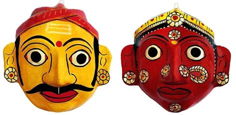 Handmade Traditional Indian Mask Pair Decorative Mask | Etsy