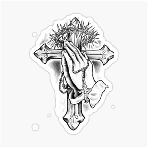 "Cross, Rosary, Catholic." Sticker for Sale by shaggydawgg | Redbubble