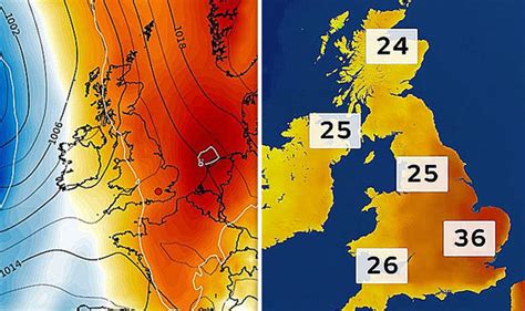 UK weather forecast: Shock Met Office MAP shows 36C temperatures hit | Weather | News | Express ...