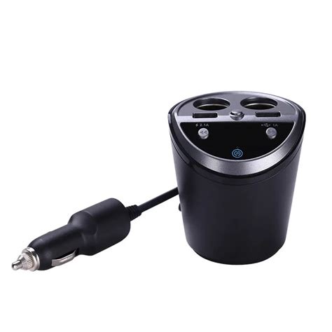 Handsfree bluetooth Car Kit 2 USB Cup car charger multi function ...