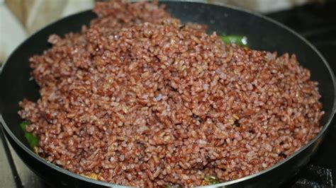 How to cook ORGANIC RED RICE in a tastier way by frying/Bhutanese red rice. - YouTube