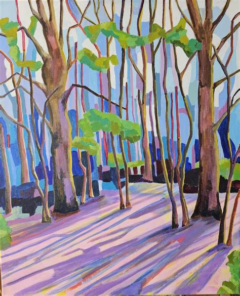 Late sun in the copse Painting by Robert Berry | Saatchi Art