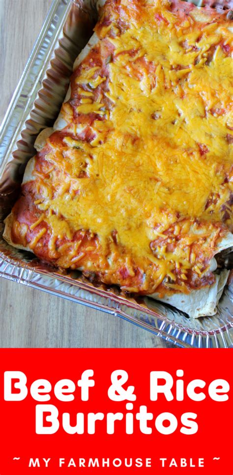 Baked Beef and Rice Burritos - My Farmhouse Table