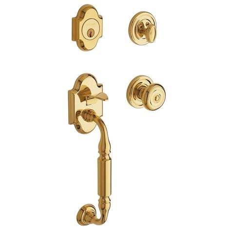 Baldwin Canterbury Single Cylinder Polished Brass Handleset with ...