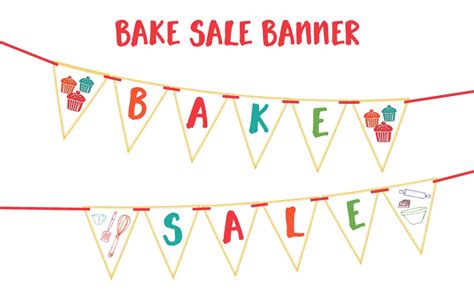 BAKE SALE BANNER Printable Party Banner and Decoration