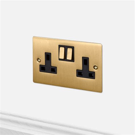 2G UK PLUG SOCKET / BRASS - Plug Sockets - Electricity