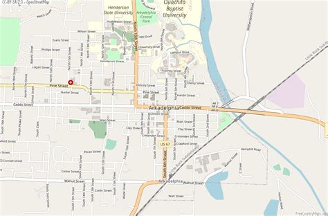 Arkadelphia Map United States Latitude & Longitude: Free Maps