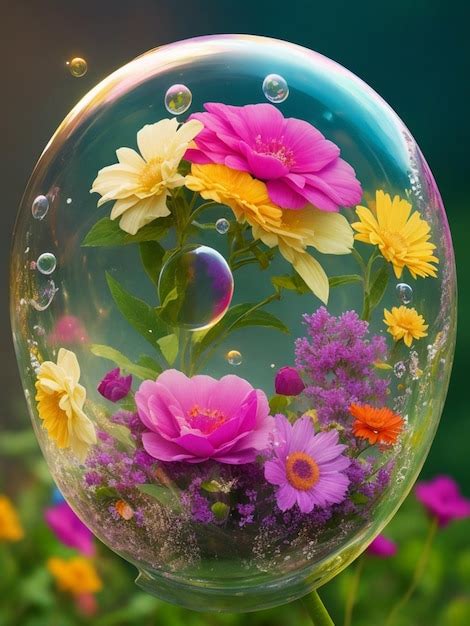 Premium AI Image | flower bubble art