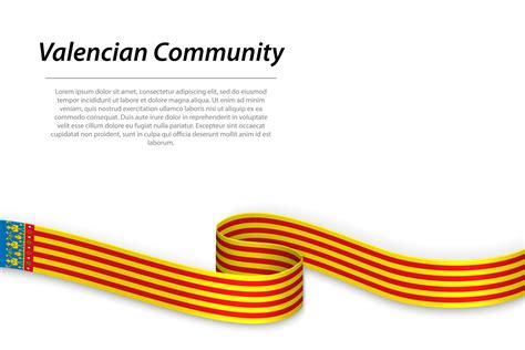 ondulación cinta o bandera con bandera de valenciano comunidad 21828351 Vector en Vecteezy