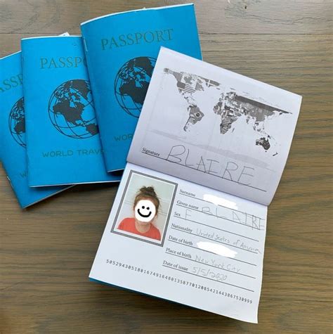 Printable Passport for Kids for Pretend Play Travel and Learning in 2021 | Passports for kids ...