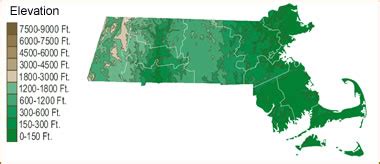 Map of Massachusetts Lakes, Streams and Rivers