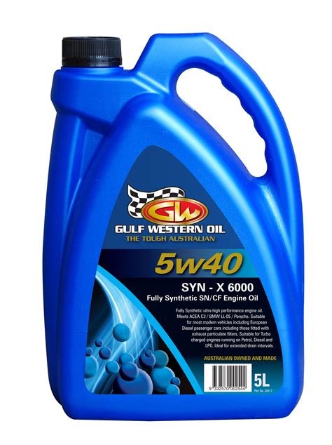 Gulf Western X6000 Full Synthetic 5w40 Oil 5 Litre