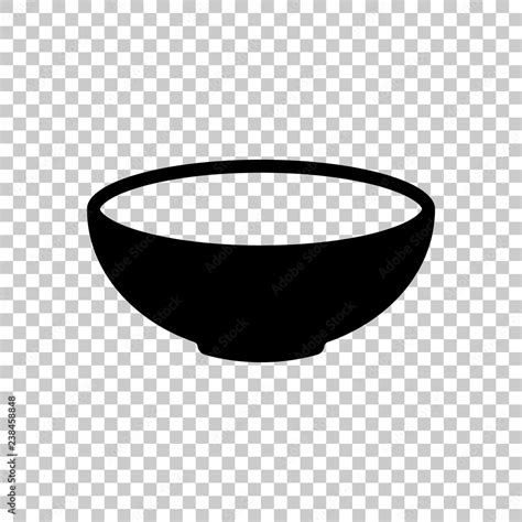 Empty bowl icon. Sign of kitchen. Black symbol on transparent ba Stock Vector | Adobe Stock