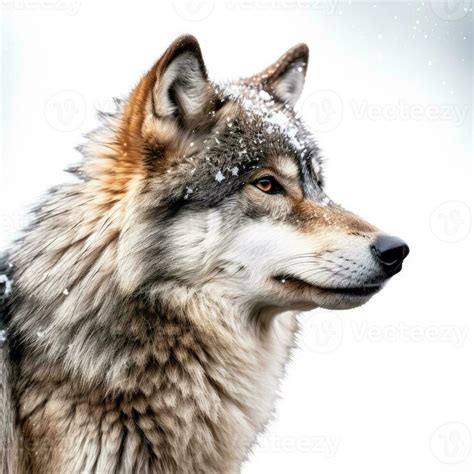 Winter wolf in snow isolated on white background 26554413 Stock Photo ...