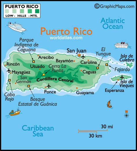 √ Natural Parks Around Puerto Rico Map