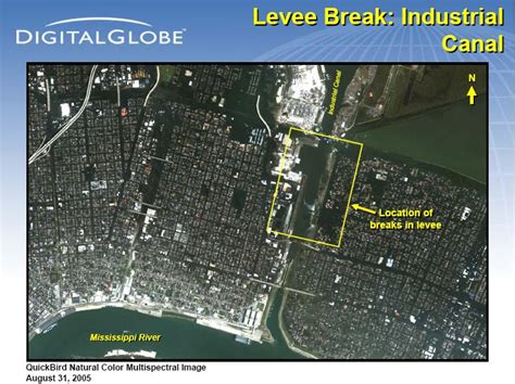 Satellite Imagery of the Surekote Levee in New Orleans post-Katrina