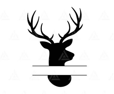 Deer Split Monogram Svg Reindeer Name Frame Svg Christmas - Etsy