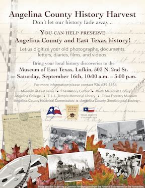 Angelina County History Harvest | Humanities Texas