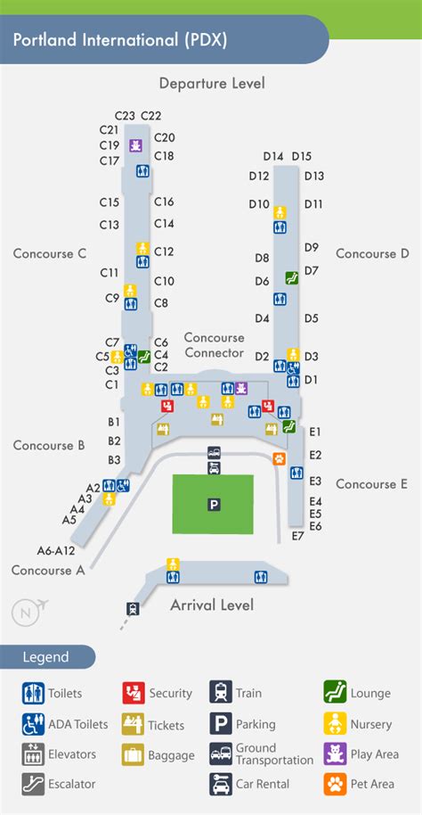 Portland Airport Terminal Map – Map Of California Coast Cities