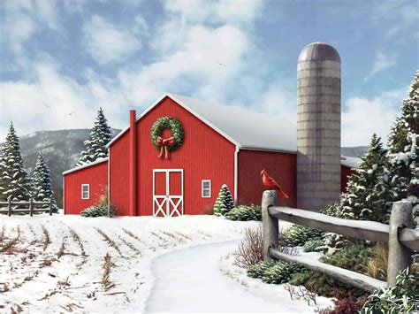 Winter Barn Scenes Wallpaper - WallpaperSafari