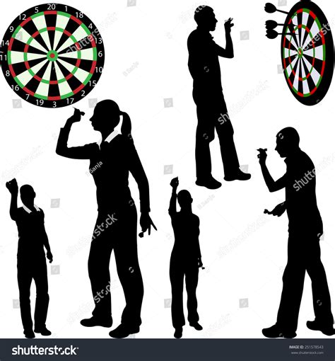 Darts Players Vector Stock Vector 251578543 - Shutterstock