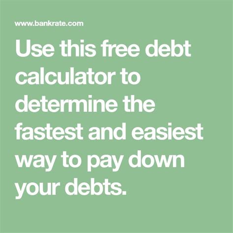 Use this free debt calculator to determine the fastest and easiest way ...