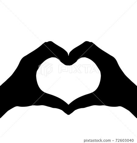 Silhouettes hands making heart symbol love - Stock Illustration [72603040] - PIXTA