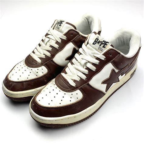 SOLD ☠️ Bape White/Brown Leather Sta | $170 Shipped | Size 9.5 | A Super solid colorway on a ...