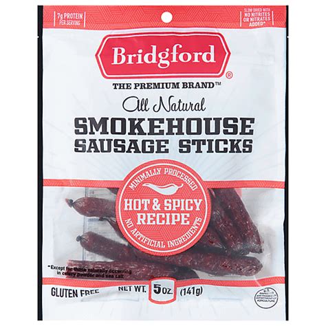 Bridgford Sausage Sticks, Hot & Spicy Recipe, Smokehouse 5 oz | Shop ...