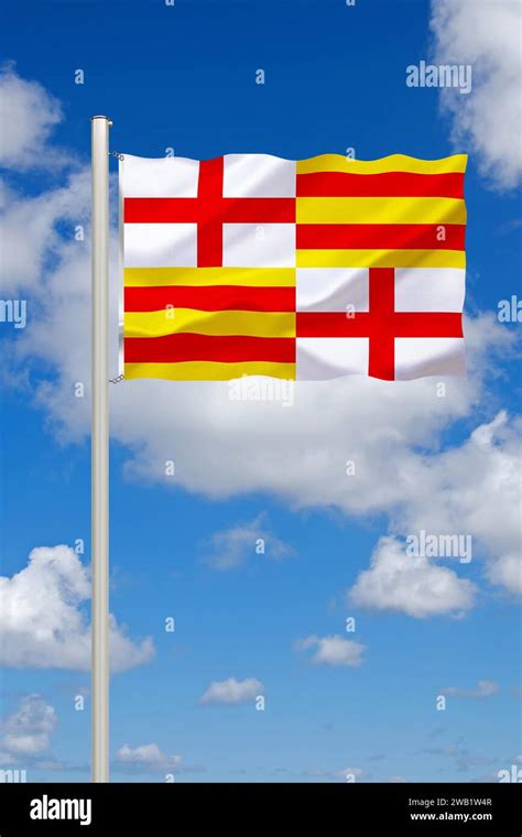 The flag of Barcelona, Spain, Studio Stock Photo - Alamy