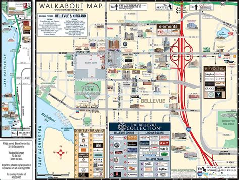 Downtown Bellevue, WA Walking Map | Washington lakes, Walking map, Vacation trips