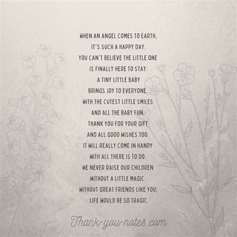 Baby Shower Thank You Poems - The Thank You Notes Blog