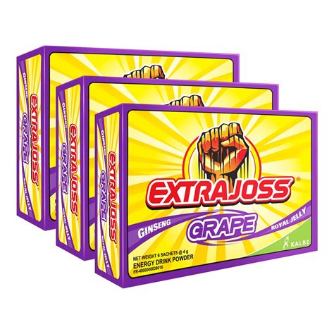 Extra Joss Energy Drink - Grape Flavor 3 Packs (18 Sachets) | Shopee ...