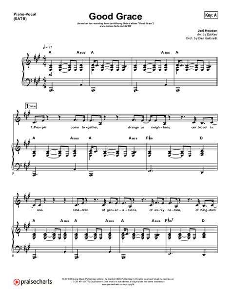 Good Grace Sheet Music PDF (Hillsong UNITED / Joel Houston) - PraiseCharts