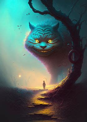 'The Enigmatic Cheshire Cat' Poster by Stephen Schreck | Displate