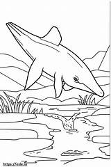 Blue Whale Playing coloring Page sketch template