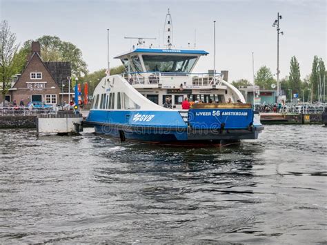 Amsterdam IJ Ferry, Holland Editorial Photo - Image: 54015736