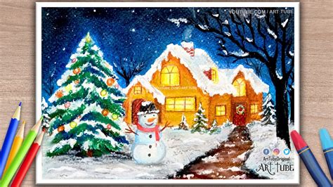 Christmas Landscape Drawing