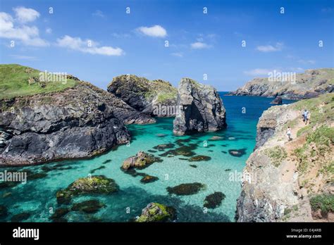 Kynance Cove, Near the Lizard on a summers day with the tide in Stock Photo - Alamy