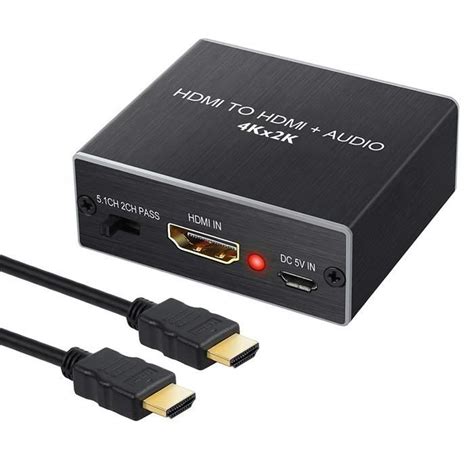 Convertisseur HDMI 4Kx2K Extracteur HDMI vers HDMI+Optique SPDIF/Toslink RCA L/R 3.5mm 2016P ...