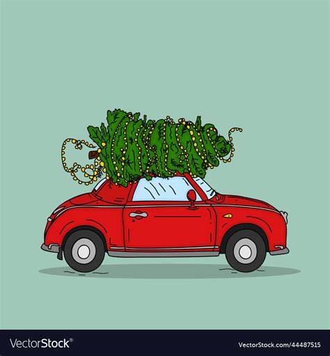 Car christmas tree Royalty Free Vector Image - VectorStock