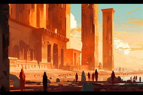 Premium AI Image | The stunning ancient city of Persepolis in Iran digital art illustration