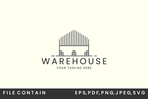 Warehouse with Linear Style Logo Vector Graphic by SD22 · Creative Fabrica