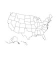 Blank outline map usa Royalty Free Vector Image