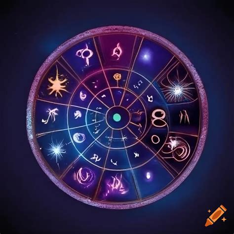 Dark background with mystical astrology symbols on Craiyon