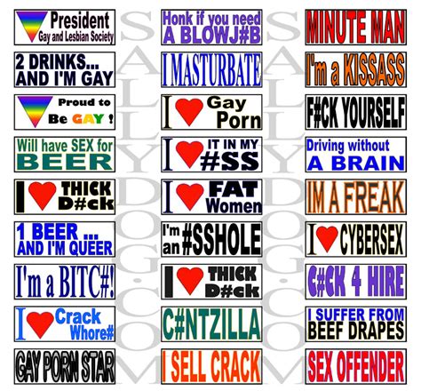 8 MAGNETIC rude BUMPER STICKERS prank funny offensive | eBay