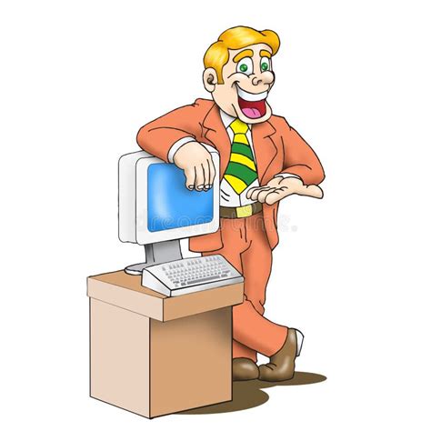 Sales man cartoon stock illustration. Image of display - 8243856