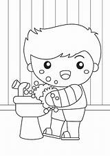 Premium Vector  Kids Doing Healthy Lifestyle Hygiene Washing Hand sketch template