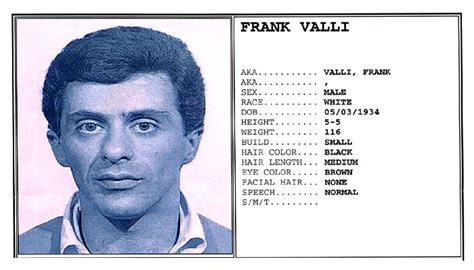 Frankie Valli MUG SHOT | The Smoking Gun